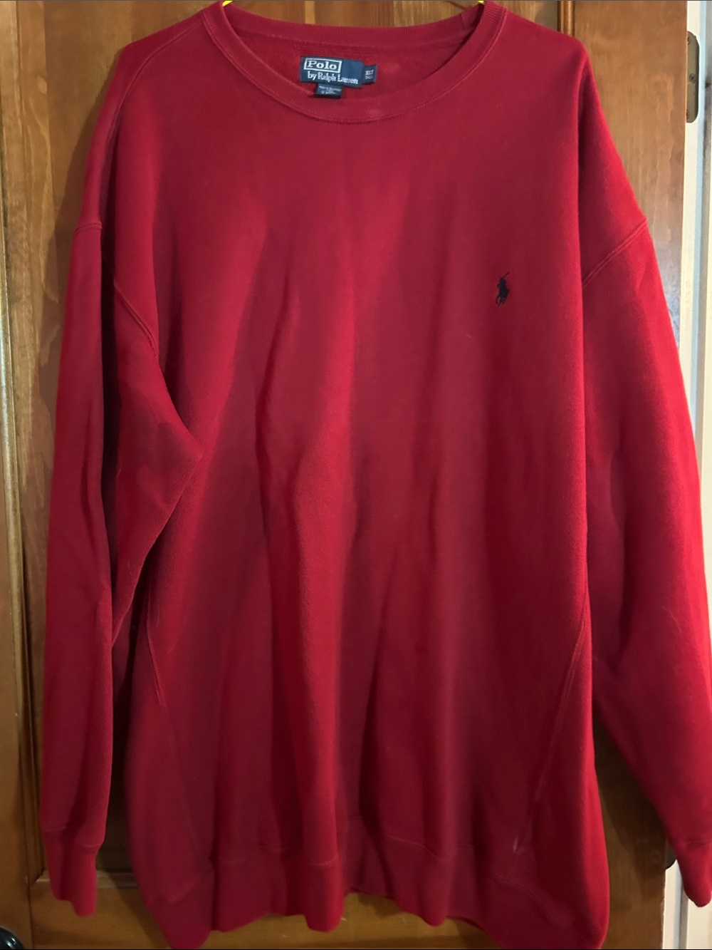 Polo by Ralph Lauren Red/ Burgundy Crewneck Sweatshirt with Polo logo Mens XLT